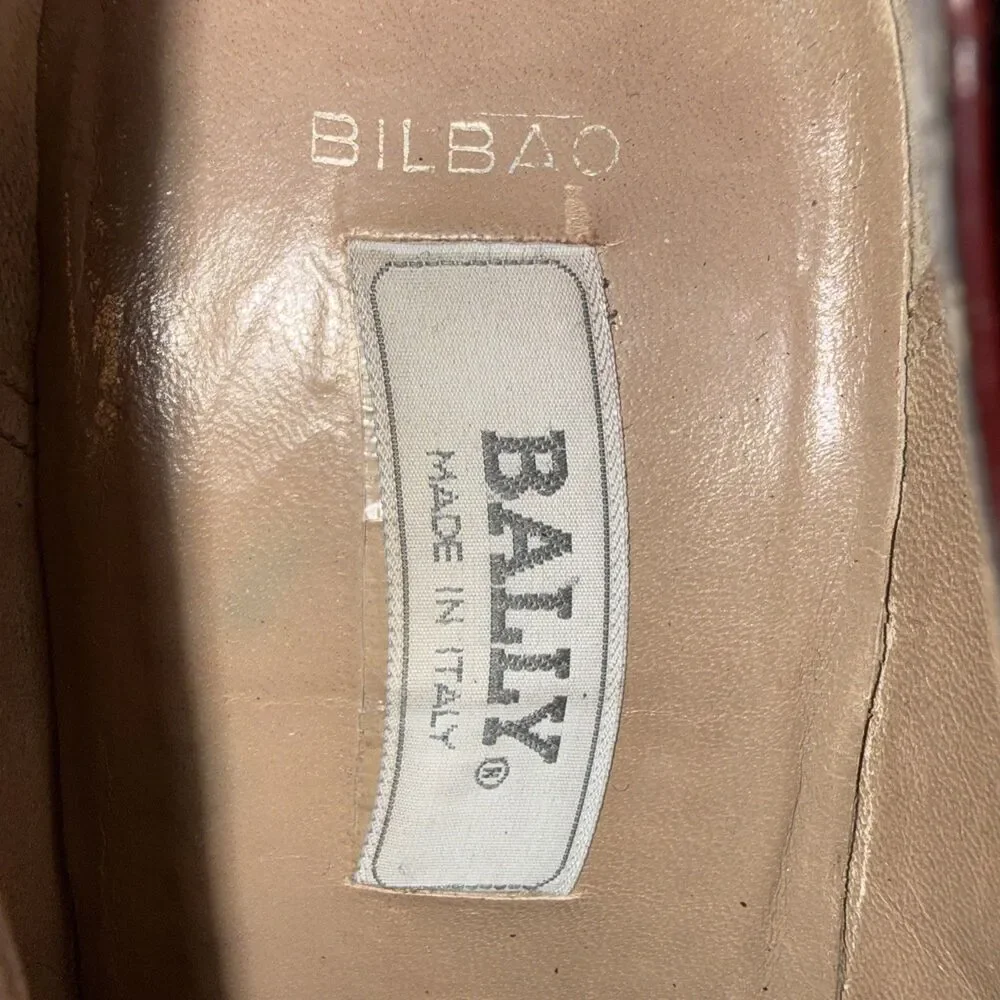 Bally Bilbao Mens 10D Oxblood Burgundy Leather Derby Brogue Lace Up Dress Shoes
